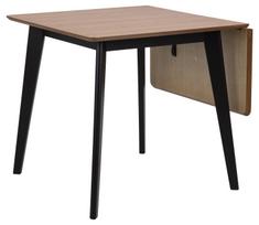 valgomojo stalai - Valgomojo stalas išskleidžiamas Home4you Roxby AC91467, rudas/juodas, 80 - 120 cm x 80 cm x 76 cm - 10 nuotrauka