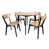 senukai valgomojo kedes - Valgomojo komplektas Home4you Roxby, juodas/ąžuolas - 2 nuotrauka