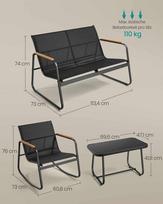 lauko baldu komplektas juodas 4 vietu - Lauko baldų komplektas Songmics, juodas (Black), 4 vietų - 2 nuotrauka