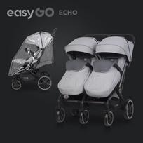 vezimeliai dvynukams - Sportinis vežimėlis Easy Go Echo, Cloudy pilka (Cloudy Gray) - 11 nuotrauka