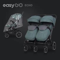 vezimeliai dvynukams - Sportinis vežimėlis Easy Go Echo, Sage žalias (Sage Green) - 12 nuotrauka