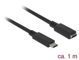 usb 3.0 extension - Delock USB Type C Male to Female 1m Black - 3 nuotrauka