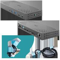 i-tec USB 3.0 / USB-C / Thunderbolt, 3x 4K Docking Station Gen 2 + Power Delivery 100W CATRIPLE4KDOCKPD2 Pilka (Grey)