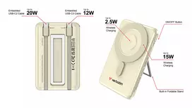 power bank wireless - Verbatim Charge'n'Go 2C, 5000mAh, belaidis, auksinis - 3 nuotrauka