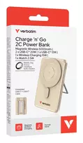 power bank wireless - Verbatim Charge'n'Go 2C, 5000mAh, belaidis, auksinis - 4 nuotrauka