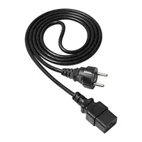 cee laidas - Akyga Power Cable Schuko / IEC C19 1.8m Black - 2 nuotrauka