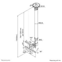 v mount - NEWSTAR FLAT SCREEN CEILING MOUNT (HEIGHT: 79-129 CM) 10-30" SILVER - 2 nuotrauka