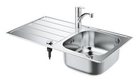 kriaukle is nerudijancio plieno - Nerūdijančio plieno plautuvės ir maišytuvo komplektas Grohe 31565SD0 - 4 nuotrauka