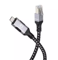 laidas usb c 2m - Manhattan 394826 USB-C į Gigabit Ethernet tinklo kabelis 2m Juodas (Black) - 6 nuotrauka