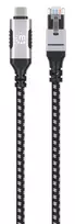 laidas usb c 2m - Manhattan 394826 USB-C į Gigabit Ethernet tinklo kabelis 2m Juodas (Black) - 8 nuotrauka