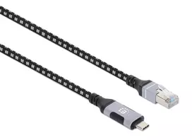 laidas usb c 2m - Manhattan 394826 USB-C į Gigabit Ethernet tinklo kabelis 2m Juodas (Black) - 9 nuotrauka