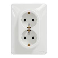 Dvivietis kištukinis lizdas Schneider Electric Sedna Design SDD311221, su įžeminimu, balta sp.