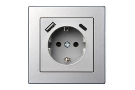 kistukinis lizdas usb 3.1 - Kištukinis lizdas Liregus Epsilon IUK-3-01.E/MT, su įžeminimu, metalo sp. - 3 nuotrauka