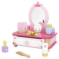 medinis kosmetinis staliukas - Viga 44571 Rožinis (Pink) medinis makiažo staliukas su veidrodžiu ir priedais - 5 nuotrauka