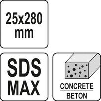 asfaltas - YATO Kaltas plokščias SDS MAX 25mm - 2 nuotrauka