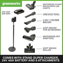 24v 4ah - Greenworks GD24SVK4D, 4000 mAh - 8 nuotrauka