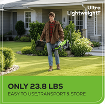 akumuliatorine zoliapjove - Greenworks MO24L411-01, 33 cm - 8 nuotrauka
