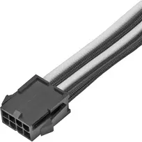 8 pin kabelis - SilverStone SST-PP07E-EPS8BW EPS 8-Pin į EPS/ATX 4+4-Pin Kabelis, 300mm - Juodas/Baltas (Black/White) - 2 nuotrauka