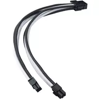 8 pin kabelis - SilverStone SST-PP07E-EPS8BW EPS 8-Pin į EPS/ATX 4+4-Pin Kabelis, 300mm - Juodas/Baltas (Black/White) - 3 nuotrauka