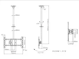 lubinis televizoriaus laikiklis - Multibrackets Wall Mount 42-63" Black - 3 nuotrauka
