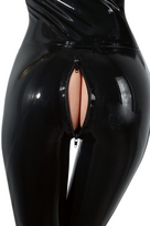 seksualus kostiumai - Lateksinis kombinezonas LateX Latex Catsuit Juodas (Black) XL - 2 nuotrauka