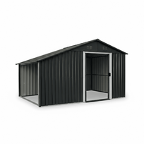 metalinis sandeliukas - Metalinis sandėliukas su malkine, 5,77 m2, antracito (Anthracite) - 3 nuotrauka