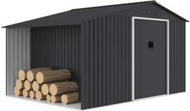 metalinis sandeliukas - Metalinis sandėliukas su malkine, 5,77 m2, antracito (Anthracite) - 20 nuotrauka