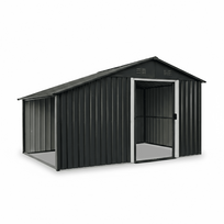sandeliukas - Metalinis sodo sandėliukas su malkine, 9,35 m², antracito (Anthracite) - 3 nuotrauka