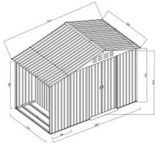 sandeliukas - Metalinis sodo sandėliukas su malkine, 9,35 m², antracito (Anthracite) - 4 nuotrauka