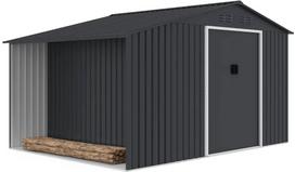 sandeliukas - Metalinis sodo sandėliukas su malkine, 9,35 m², antracito (Anthracite) - 23 nuotrauka