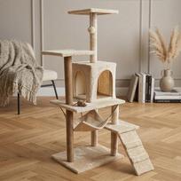 liniuote - Mersjo Comfort Line draskyklė katėms su nameliu, gultu ir žaislu, smėlinė (Beige) - 2 nuotrauka
