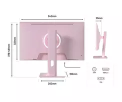 rozinis monitorius - JAPANNEXT JN-I238FHD120F-HSP-PK 23.8", IPS, FHD, rožinis (pink) - 6 nuotrauka