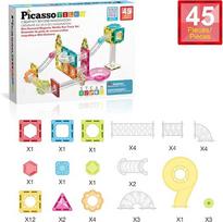 marble run - Picasso Tiles magnetinis konstruktorius Marble Run 45 det. PTMG45 - 3 nuotrauka