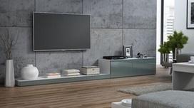 Cama Meble Life 300 TV Stand White/Grey Gloss
