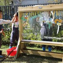 molbertas - CLASSIC WORLD EDU Dvipusis dažymo lentos molbertas su vandens pompa - 9 nuotrauka