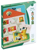 Djeco 3 sluoksnių medinė dėlionė - Namas DJ01489