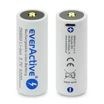 ikraunamos baterijos 3.7v - everActive EV26650-52M Rechargeable Battery 26650 3.7V 5200mAh Micro USB - 5 nuotrauka