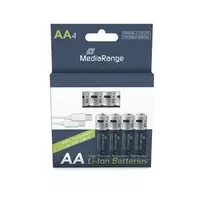 elementai aa - MediaRange MRBAT161 Rechargeable USB-C Li-Ion AA Battery 4 pcs - 3 nuotrauka