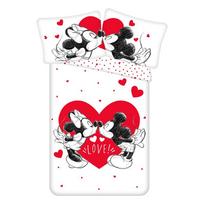 Jerry Fabrics Vaikiškas patalynės užvalkalų komplektas Mickey and Minnie Love 05, balta (White)/raudona (Red), 140x200 cm