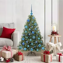vidaXL Dirbtinė Kalėdų eglutė su 150 LED Žalia (Green) 120 cm