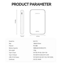 5000 mah power bank - BWOO P72, 5000mAh, 22.5W, 20W, juoda - 3 nuotrauka