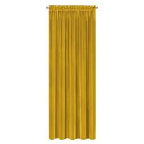 uzuolaidos 250 cm - Minkšto ir blizgaus aksomo naktinė užuolaida Eurofirany SAMANTA 140X250 cm, kilpos/žiedai, spalva: garstyčių - 8 nuotrauka