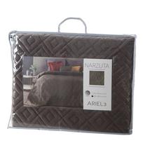 lovatieses 220x240 - Eurofirany ARIEL/3 Lovatiesė iš švelnaus aksomo su švelniu blizgesiu, dygsniuota karšto spaudimo (hot press) metodu geometriniu raštu, 220 X 240 cm, spalva: tamsi smėlio - 5 nuotrauka