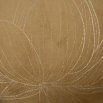 lotoso ziedas - Eurofirany BLINK / 12 Aksominis stalo takelis su dideliu lotoso žiedo raštu, 35X140 cm, spalva: auksinė - 5 nuotrauka