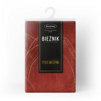 lotoso ziedas - Eurofirany BLINK / 12 Aksominis stalo takelis su dideliu lotoso žiedo raštu, 35X140 cm, spalva: plytų - 7 nuotrauka