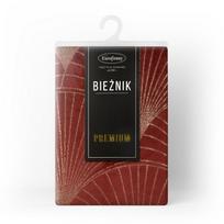 veduokle didele - Eurofirany BLINK / 14 Aksominis stalo takelis su su dideliu art deco stiliaus vėduoklės raštu, 35X140 cm, spalva: plytų - 8 nuotrauka
