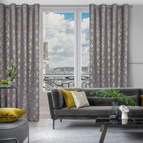 naktinis - Eurofirany minkšto aksomo užuolaida ARETA su boho stiliaus raštu / 200 g/m2 / 140x250 / sidabro ir aukso spalvos - 6 nuotrauka