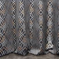 naktinis - Eurofirany minkšto aksomo užuolaida ARETA su boho stiliaus raštu / 200 g/m2 / 140x250 / sidabro ir aukso spalvos - 9 nuotrauka