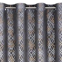 naktinis - Eurofirany minkšto aksomo užuolaida ARETA su boho stiliaus raštu / 200 g/m2 / 140x250 / sidabro ir aukso spalvos - 12 nuotrauka