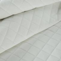 antklode 150x200 - Eurofirany MILO Struktūrinio aksomo lovatiesė, dygsniuota geometriniu raštu karšto spaudimo būdu (hot press), 170X210 cm, spalva: balta - 2 nuotrauka